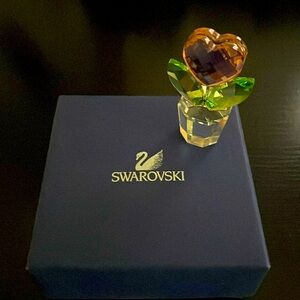 SWAROVSKI Crystal Pink Heart Flower Pot